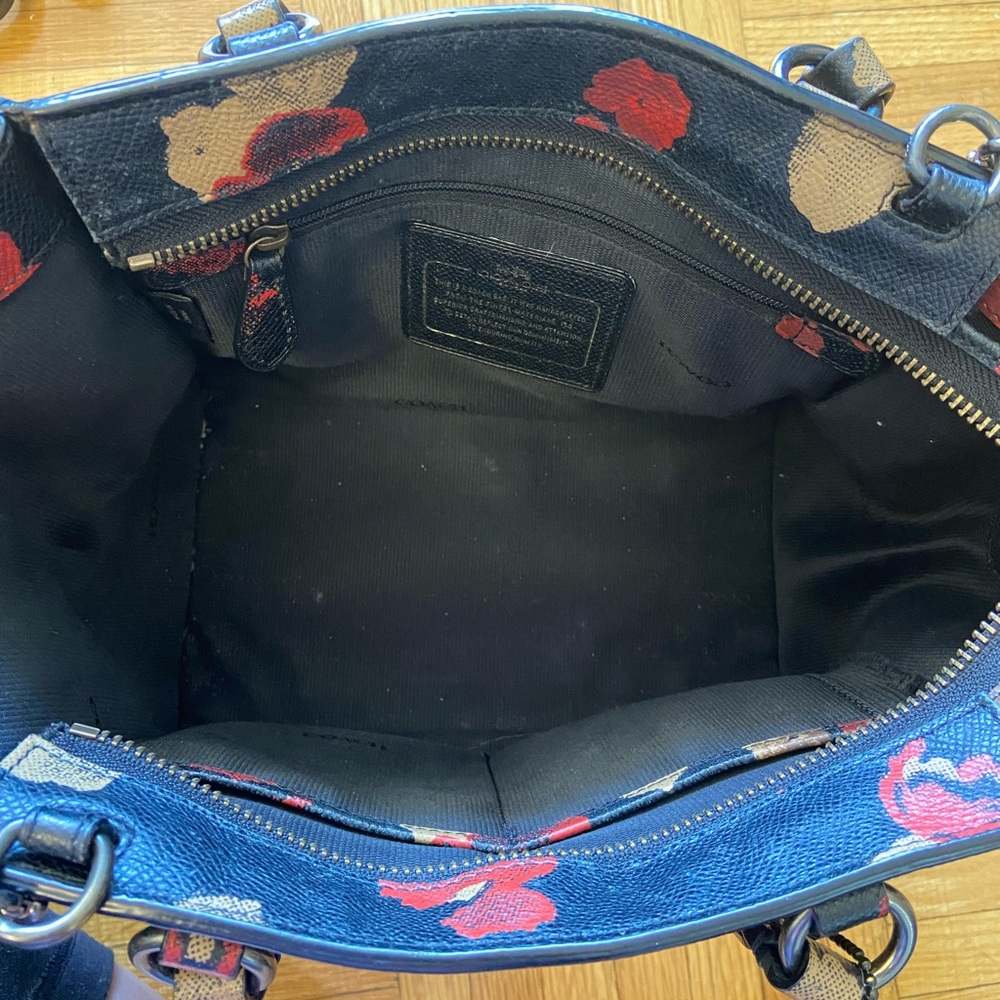 COACH CROSBY FLORAL FLOWER PRINTED LEATHER SATCHEL BAG PURSE 33856 MULTI_RARE - Picture 5 of 11
